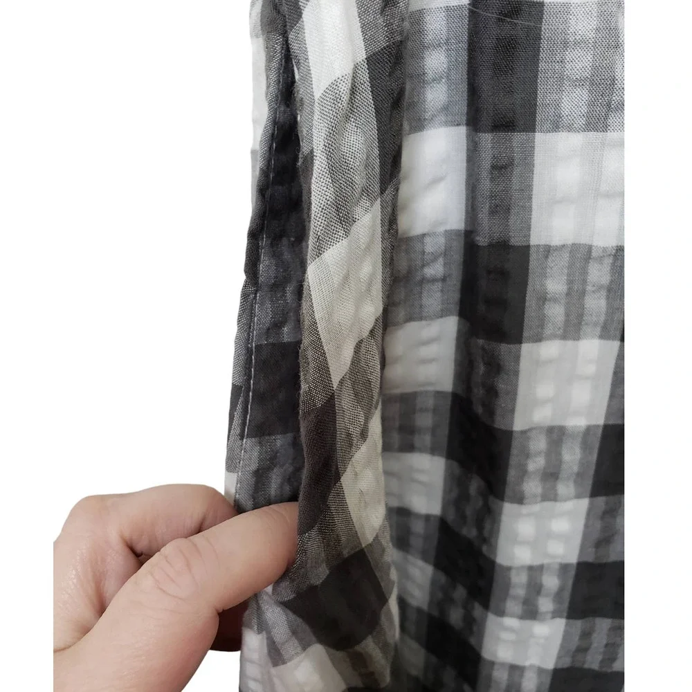 Torrid Peasant Midi Seersucker Gingham Midi Dress - Picture 6 of 10
